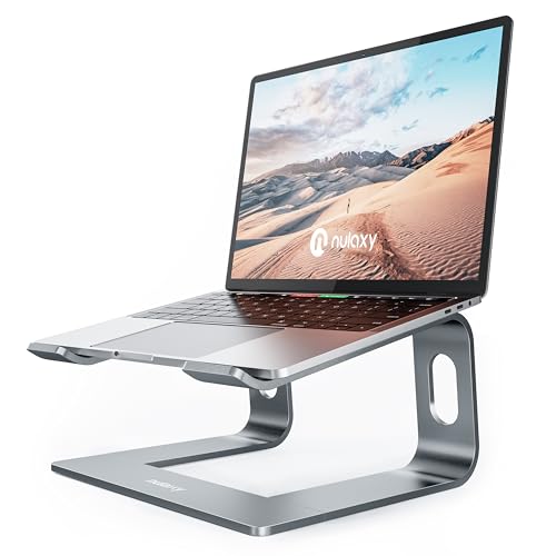 Nulaxy Fully Aluminum Detachable Laptop Stand, Ergonomic Ventilated Cooling Laptop Holder Computer Riser for Desk, Anti-Slip Design Notebook Stand Compatible with All 10-16" MacBook/Dell XPS/HP/Lenovo - Image 1