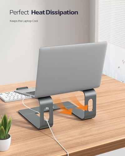 Nulaxy Fully Aluminum Detachable Laptop Stand, Ergonomic Ventilated Cooling Laptop Holder Computer Riser for Desk, Anti-Slip Design Notebook Stand Compatible with All 10-16" MacBook/Dell XPS/HP/Lenovo - Image 4