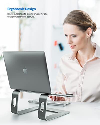 Nulaxy Fully Aluminum Detachable Laptop Stand, Ergonomic Ventilated Cooling Laptop Holder Computer Riser for Desk, Anti-Slip Design Notebook Stand Compatible with All 10-16" MacBook/Dell XPS/HP/Lenovo - Image 2