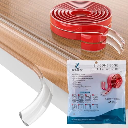 Zeccorp 5-Meter Silicone Edge Protector Strip | Baby Corner Guards for Sharp Edges | Table, Bed & Furniture Safety Protectors | Baby Proofing Corner Guards & Edge Safety for Sharp Edges - Image 5