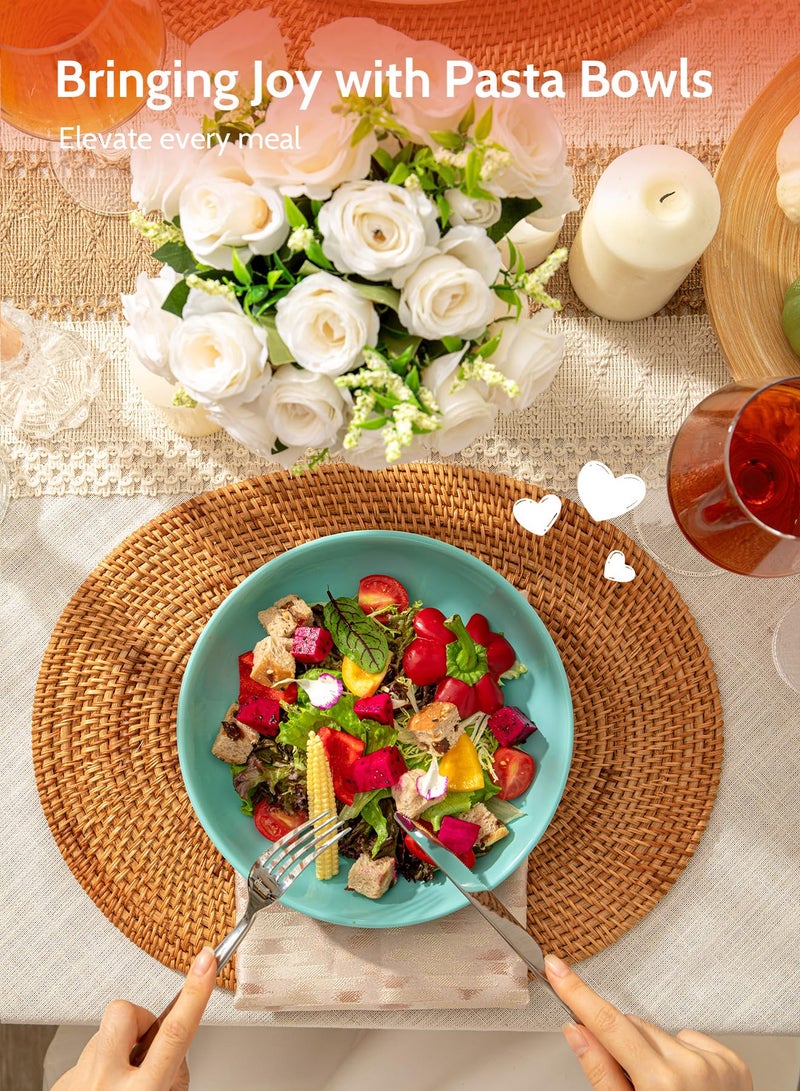 Sweese أوعية باستا سويز 22 أونصة مجموعة 6 أوعية تقديم سلطة 7.6 بوصة أطباق بورسلين لتقديم العشاء والسلطة - آمنة للاستخدام في الميكروويف وغسالة الصحون بألوان متنوعة رائعة - Image 3