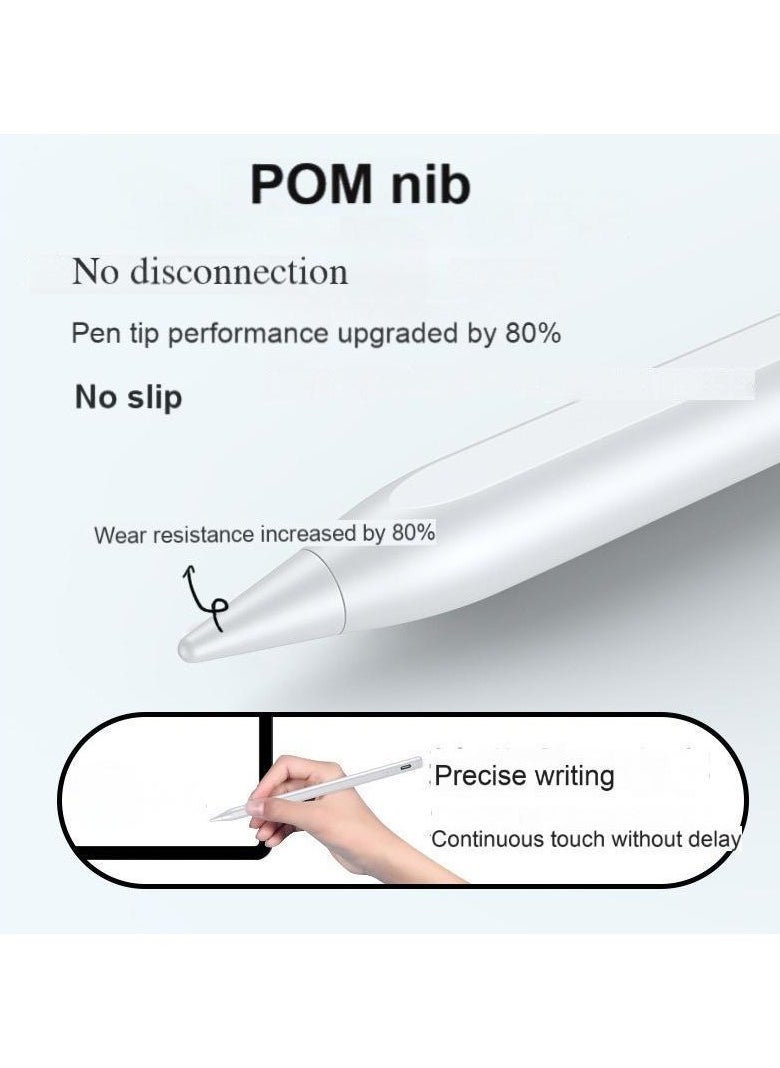 Generic - Universal Stylus Pen for Apple & Android Devices, Compatible with iPhones, iPads, Samsung, Huawei, Xiaomi, and More, Precision Writing, No Bluetooth or App Required, with 1 Pen Tip + Charging Cable + Manual – White - Image 1