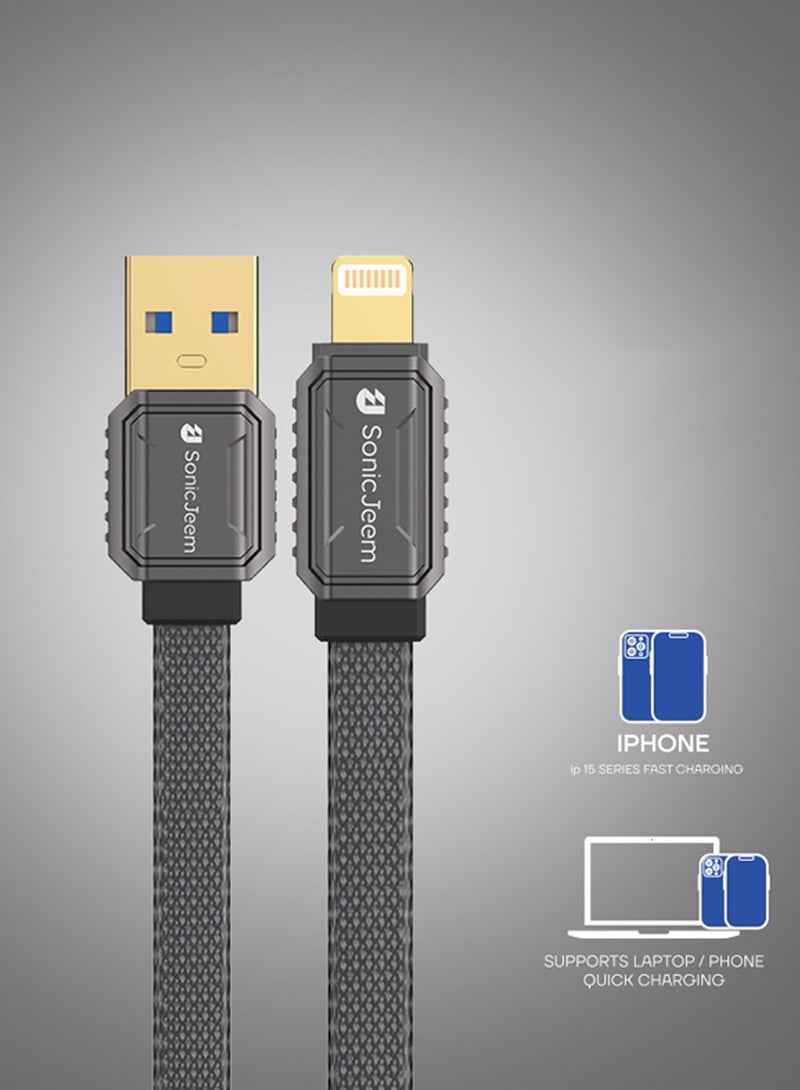 SONIC JEEM Zinc Alloy Fast Charging data cable - Lightning - SJ111A - Image 2