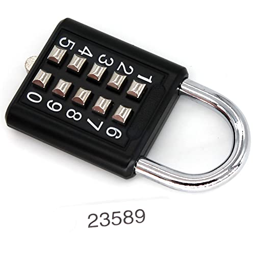TEMEILI MIONI 10 Position Push Button Combination Padlock, 5 Position Locking Mechanism, (1 Black) - Image 4