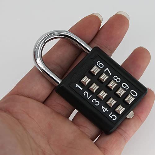TEMEILI MIONI 10 Position Push Button Combination Padlock, 5 Position Locking Mechanism, (1 Black) - Image 5