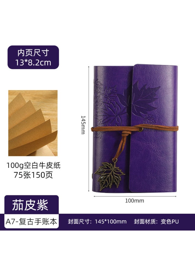 بوي دفتر سفر كلاسيكي من الجلد الناعم مع حافظة يدوية  
دفتر ملاحظات A6/A7 قابل للحمل مع أوراق قابلة للإزالة  
يوميات ورق القيقب - دفتر متنقل أنيق للسفر والكتابة - Image 1