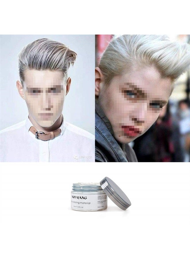 Manda Ocean Unisex Disposable Temporary Hair Coloring Styling Hair Mud Disposable Hair Coloring Hair Wax Disposable Hair Cream Halloween Dress Up (white) - Image 1