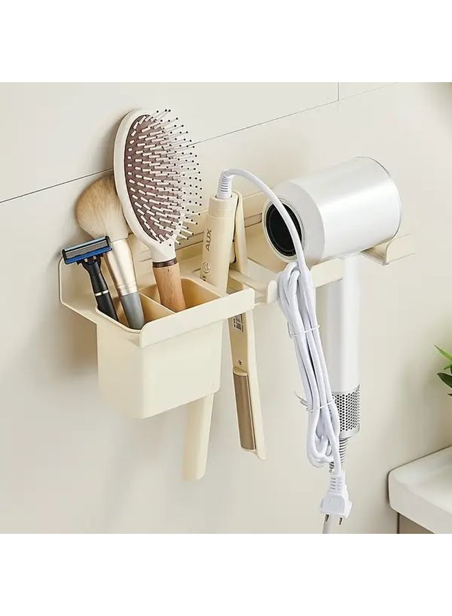 No Drill Blow Dryer Holder Black With Hair Styling Organizer For Bathroom - Image 4