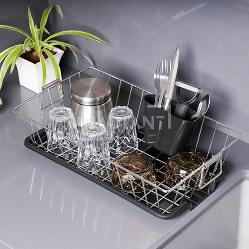 RADIANT Basket Drainer & Dish Drainer Basket for Kitchen/Utensil Stand for Kitchen/Dish Drying Rack with Drainer/Bartan Stand/Dish Rack (17 x 9 Inches - Black) - Image 2
