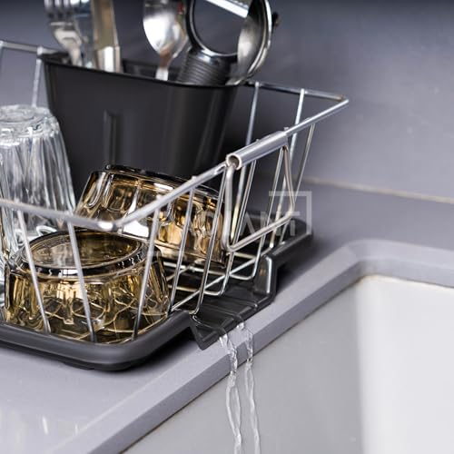 RADIANT Basket Drainer & Dish Drainer Basket for Kitchen/Utensil Stand for Kitchen/Dish Drying Rack with Drainer/Bartan Stand/Dish Rack (17 x 9 Inches - Black) - Image 4