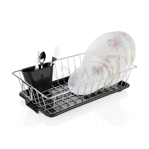 RADIANT Basket Drainer & Dish Drainer Basket for Kitchen/Utensil Stand for Kitchen/Dish Drying Rack with Drainer/Bartan Stand/Dish Rack (17 x 9 Inches - Black) - Image 5