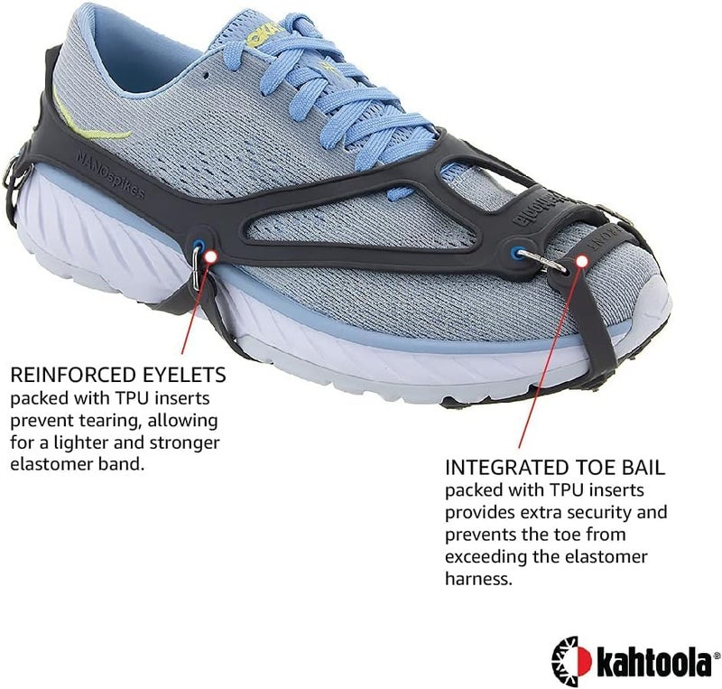 Kahtoola 1st Gen NANOspikes Footwear Traction for ICY Winter Road Running & Walking - Charcoal - X-Small - Image 3
