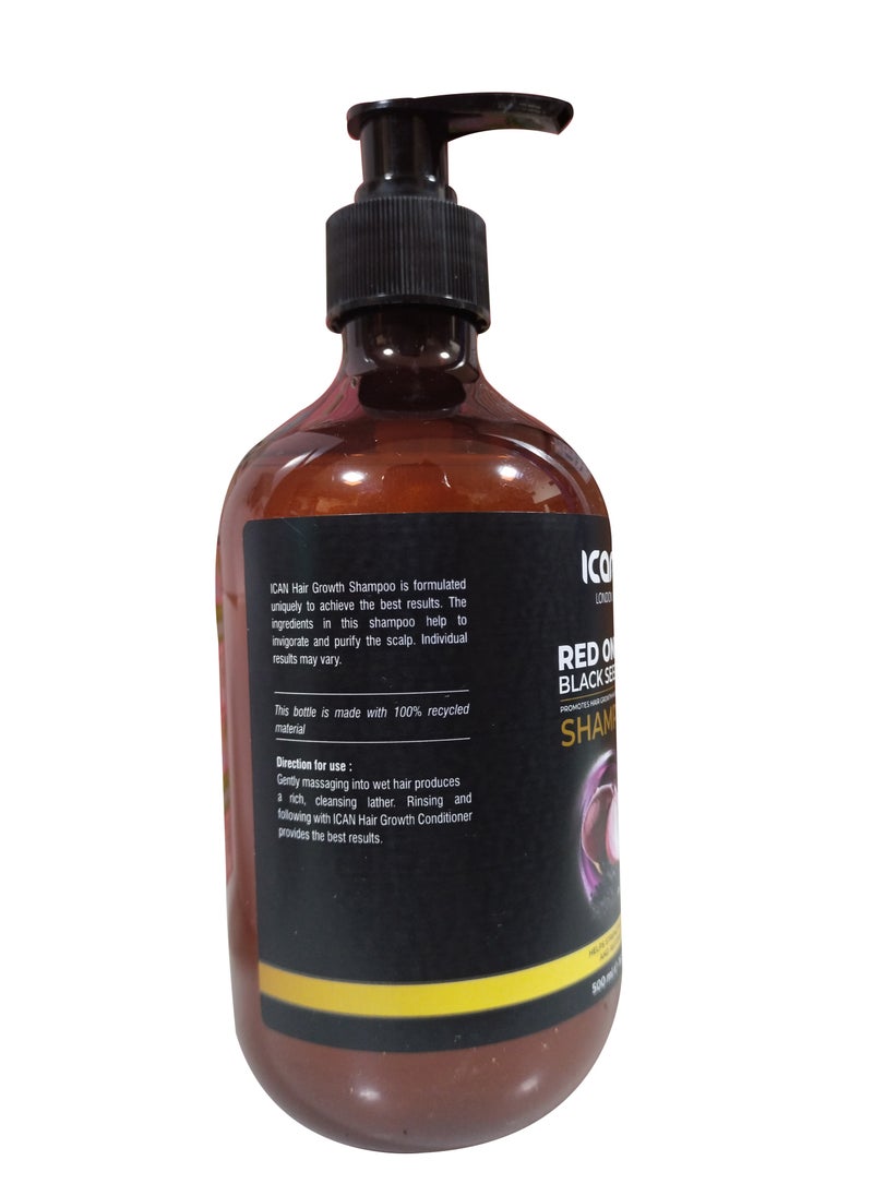 iCan London Red Onion Black Seed Oil Shampoo 500ml  - Image 2