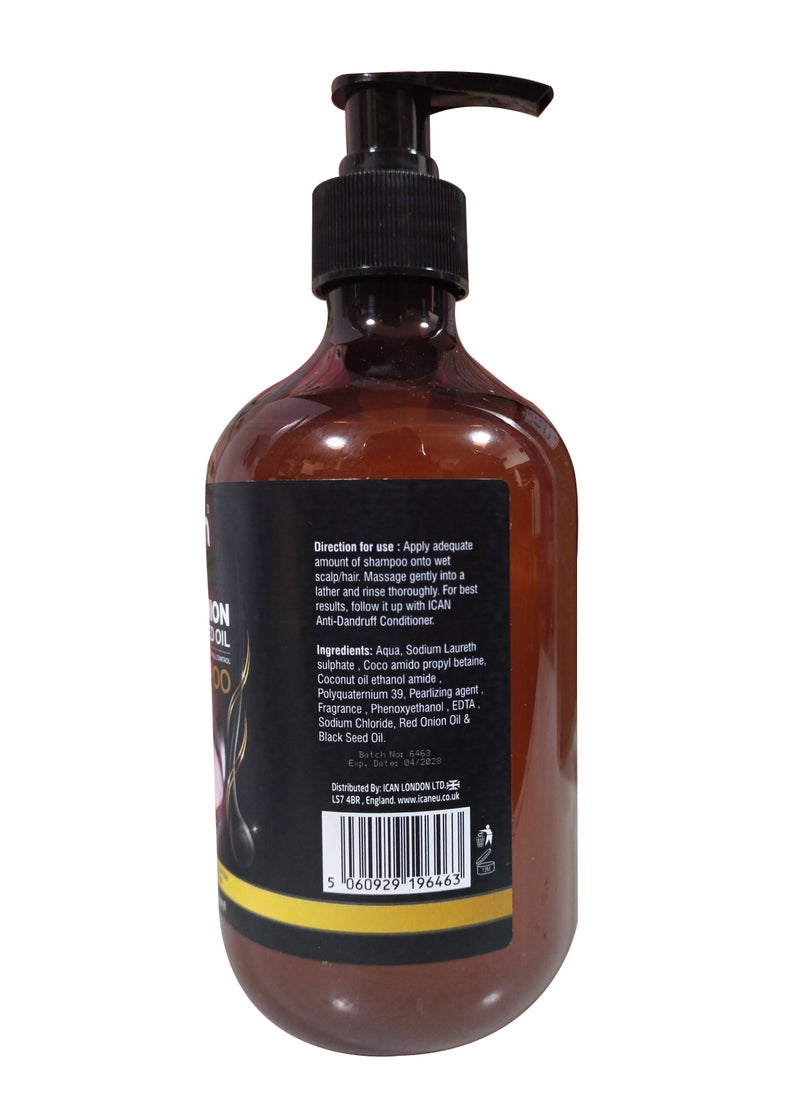 iCan London Red Onion Black Seed Oil Shampoo 500ml  - Image 3