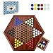 Offelec Wooden Chinese Checkers Set with Storage Drawer 13 inches Upgraded Version Game Board 6012 Acrylic Marbles in 6 Colors Classic Strategy Games for Adults and Kids Fun for Family Gathering - Image 3
