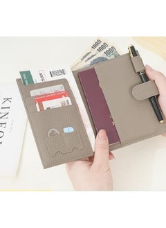 Generic Genuine Leather Passport Holder for Man & Women, Compact Leather Passport Wallet with Card Holders SIM Slots, Zippered Coins Pocket and Cash Holder Travel Passport Cover Case(Grey)  - Image 3
