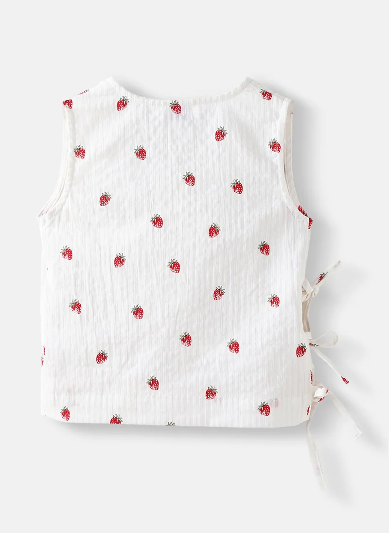Nautinati Nautinati Girls Pack of 2 Cotton Printed Wrap V Neck Collar Jhabla