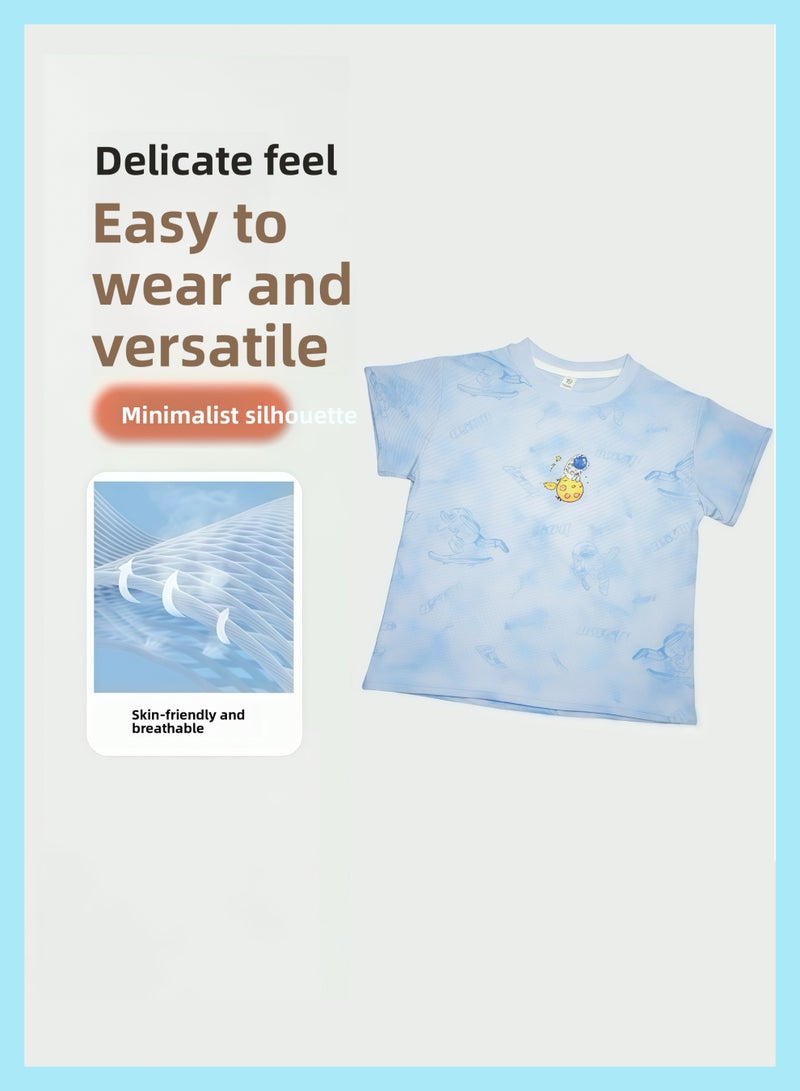 Boys' short-sleeved knitwear, new summer 2024 for mid - and older children  - Image 4