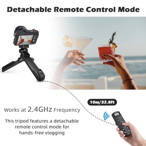 AODELAN for Sony Vlogging Hand Grip Tripod, OLED Rechargeable Wireless Camera Remote Control for ZV-E10, A7IV, A7III, ZV1, ZV-1F, A6700, A6400, A6100, RX100, FX3, FX30 | Replaces GP-VPT2BT - Image 3