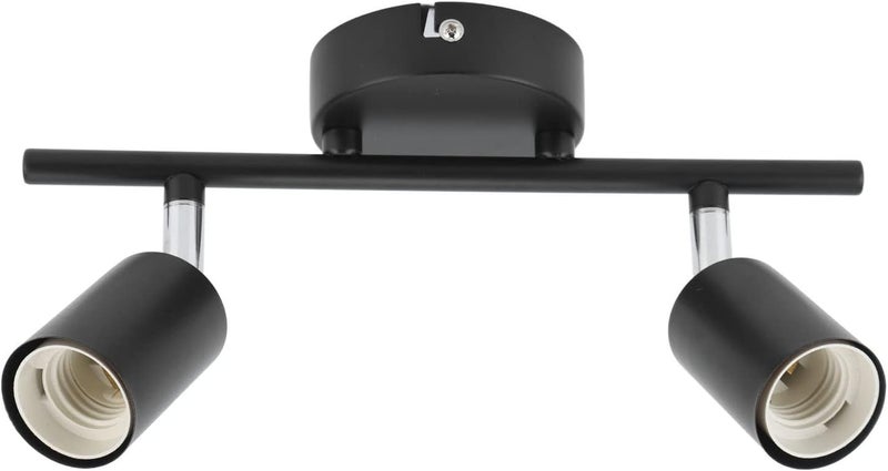 Jeffergarden E27 Ceiling Track Light Holder, Adjustable Flush Mount Lighting for Living Room and Restaurant, 2 Light Rotatable with Iron and ABS Fixtures - Image 5