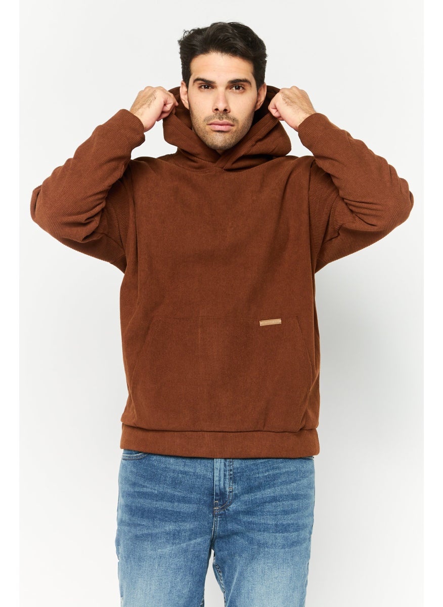 MEMBERS ONLY - Men Hooded Long Sleeves Brand Logo Sweatshirt, Brown - Image 1