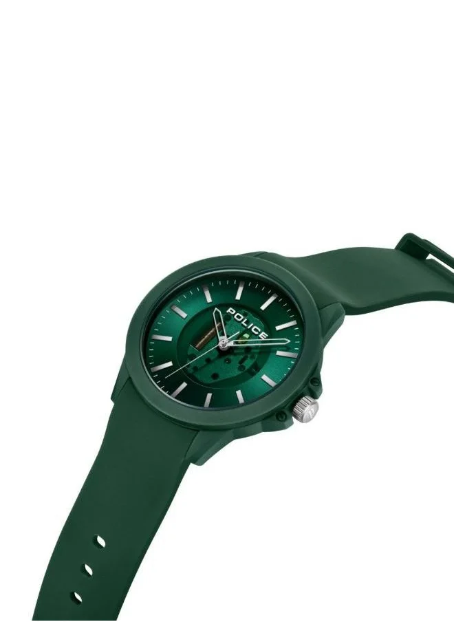 POLICE Sketch Silicone Strap Analog Wrist Watch PEWUM2237760 40mm Green