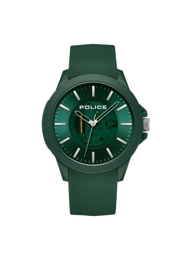 POLICE Sketch Silicone Strap Analog Wrist Watch PEWUM2237760 40mm Green