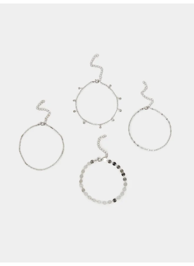 ستايلي Styli Set of 4 - Embellished Drop Anklet
