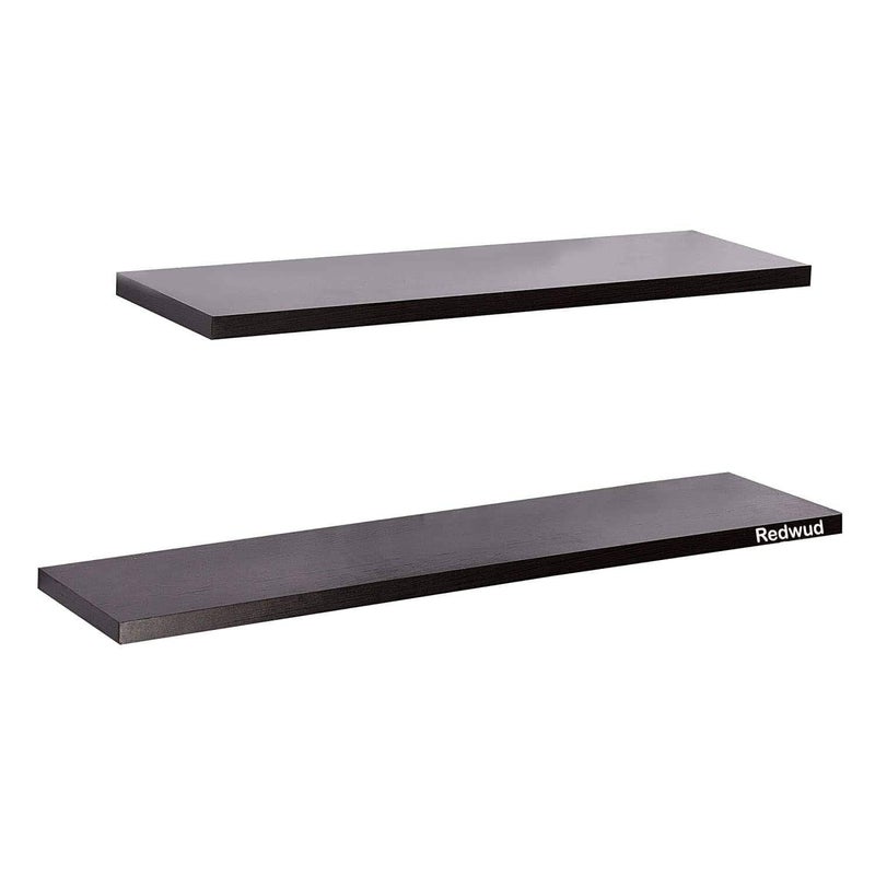 Redwud Redwud Lyla Multipurpose Wooden Wall Mounted Shelf Book Shelf Corner Shelf Rack Wall Decor Display Rack and Shelves Wall Shelves for Living Room Bedroom Office Showcase Wenge Set of 2 - Image 4