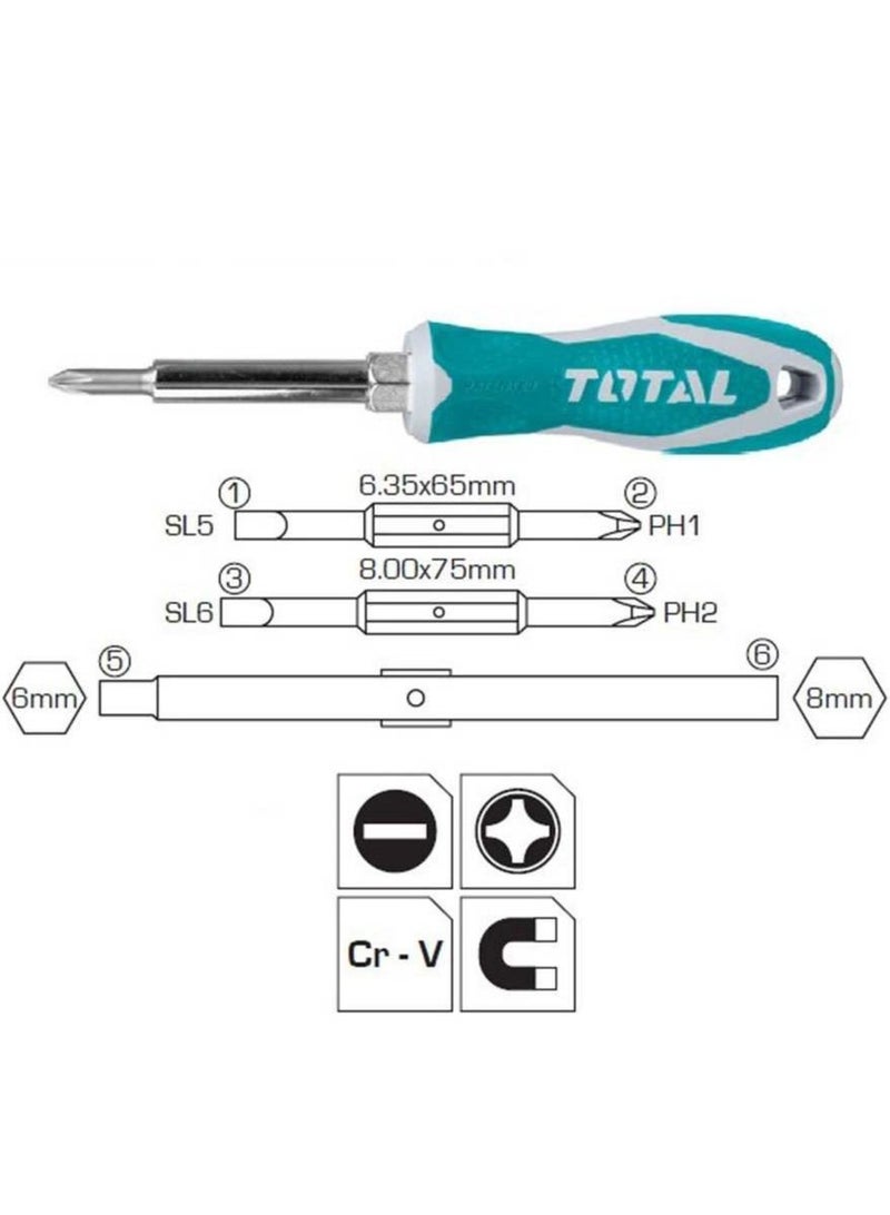 TOTAL 6 * 1 Flip Screwdriver Set Model THT2506076