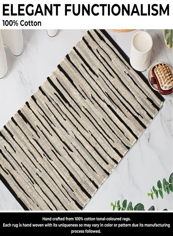 Bedding Craft Hand Made Woven Tonal Chindi Rugs 24x36 - Inch Rectangle Area Rugs, Reversible Farmhouse Area Rugs, Braided Chindi Cotton Area Rugs - Grey Multi - Image 4