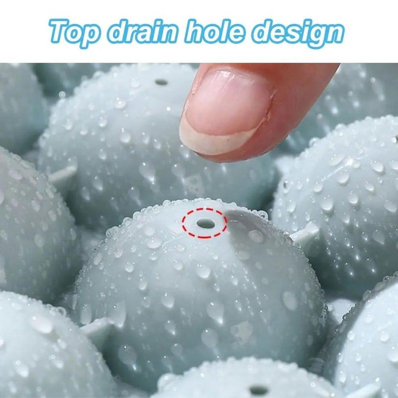 NNJ GROUP Ice Cube Tray with Lid 33 Cavity Round Ice Ball Maker Easy Release Plastic Mould for Cocktails and Beverages Pack of 3 Multi Color - Image 3
