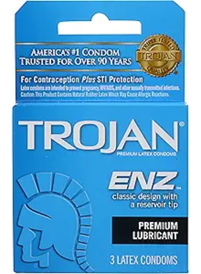 Trojan ENZ Lubricated Size 3s Trojan ENZ
