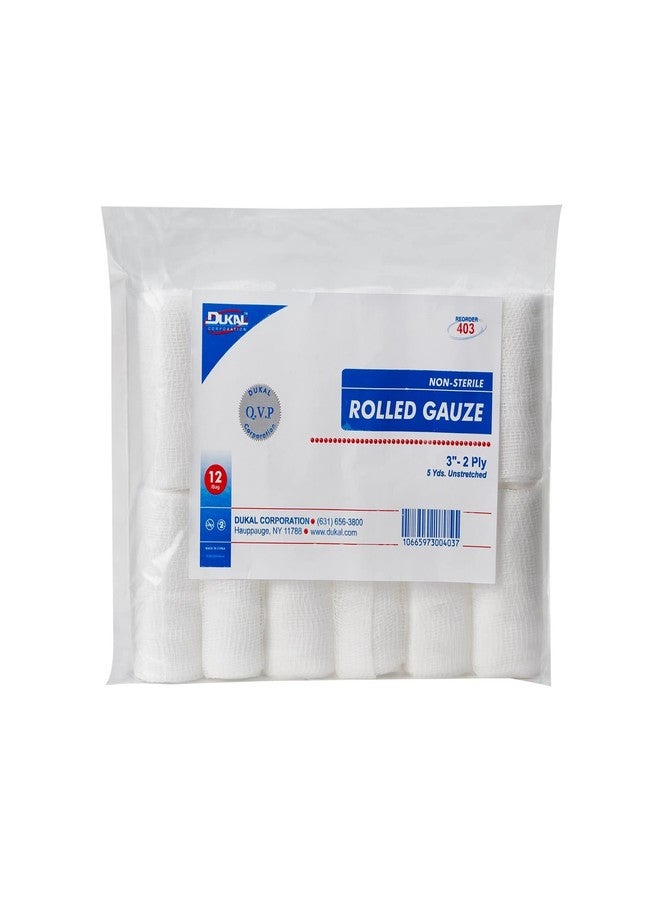 Dukal White Conforming Bandage NonSterile 3" x 5 Yd 403 12 per Bag - Image 2