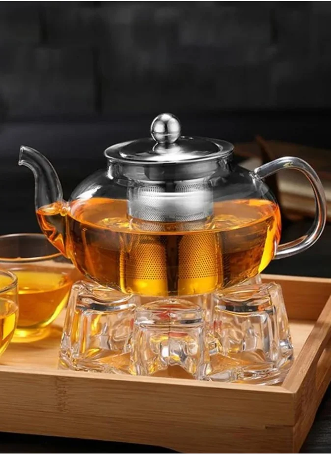 1Chase Borosilicate Glass Teapot With  Stainless Steel Infuser and Lid 1500 ML