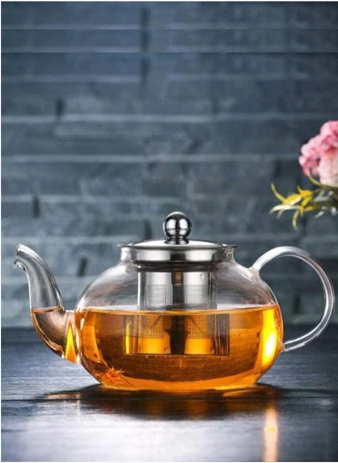 1Chase Borosilicate Glass Teapot With  Stainless Steel Infuser and Lid 1500 ML