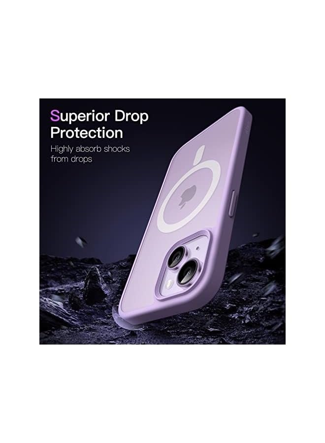 Jetech Magnetic Case for iPhone 14 6.1-Inch Compatible with MagSafe, Translucent Matte Back Slim Shockproof Phone Cover (Light Purple) - Image 5