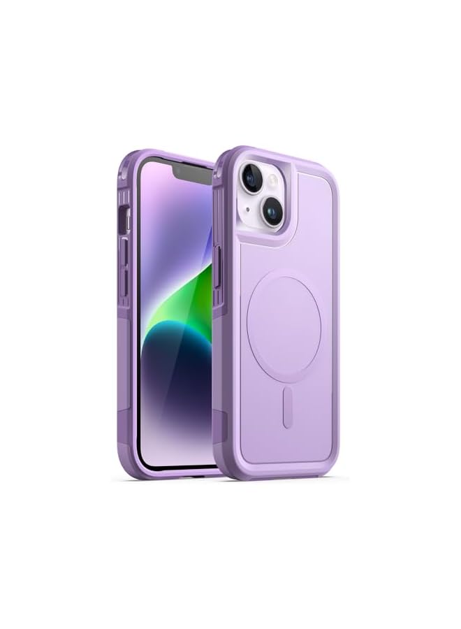 Jetech Magnetic Case for iPhone 14 6.1-Inch Compatible with MagSafe, Translucent Matte Back Slim Shockproof Phone Cover (Light Purple) - Image 1