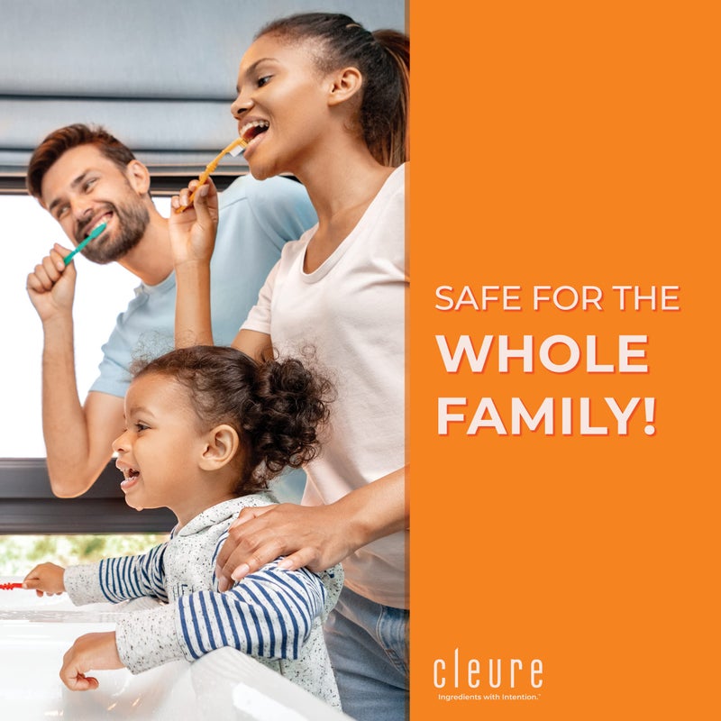 Cleure Original No Fluoride Toothpaste - SLS Free, Mint Free - with Xylitol for Fresh Breath & Helps Whiten - for Kids & Adults - Flavor Free (4oz Tube) - Image 2