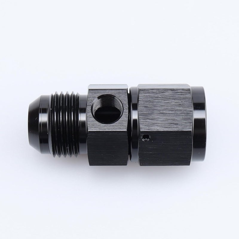 AC PERFORMANCE Aluminum Anodized -12 AN Male to Female Hose Adapter with 1/8" NPT Gauge Port - Black - Image 5