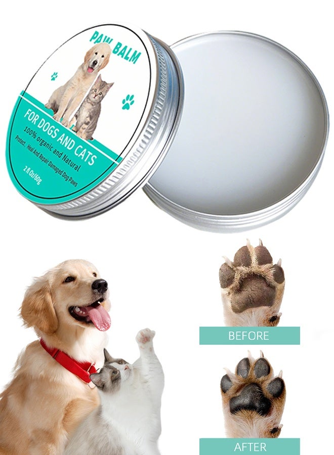 واقي وسادة بلسم المخالب للحيوانات الأليفة والكلاب والقطط، بلسم مهدئ للمخالب، يعالج ويصلح ويرطب الأنف والكفوف الجافة، حماية طبيعية ومهدئ للمخالب للوسادات والأنوف الجافة، كريم للقدمين بتركيبة بيطرية، فيتامين هـ والصبار، يحمي ويصلح - Image 1