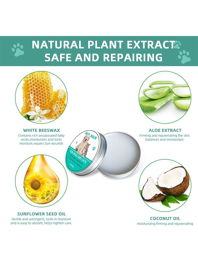 واقي وسادة بلسم المخالب للحيوانات الأليفة والكلاب والقطط، بلسم مهدئ للمخالب، يعالج ويصلح ويرطب الأنف والكفوف الجافة، حماية طبيعية ومهدئ للمخالب للوسادات والأنوف الجافة، كريم للقدمين بتركيبة بيطرية، فيتامين هـ والصبار، يحمي ويصلح - Image 3