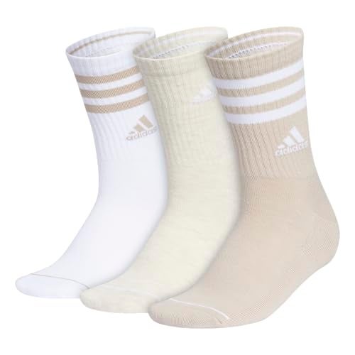 adidas Women's Crew Socks with Arch Compression 3-Pack, Comfortable, Sweat-Wicking, Stylish 3-Stripe - Image 1
