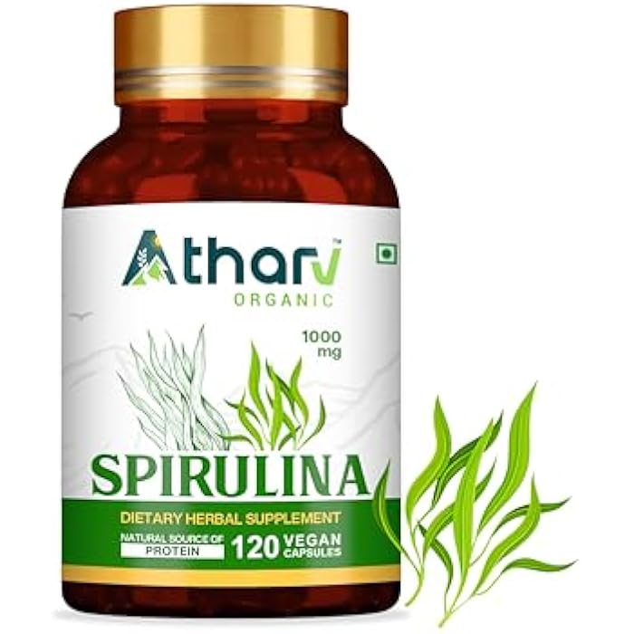 Spirulina Supplement 1000mg | 120 Vegan Capsules | Rich in Natural Nutrients | Non-GMO & Gluten-Free | Daily Wellness Support - Image 1