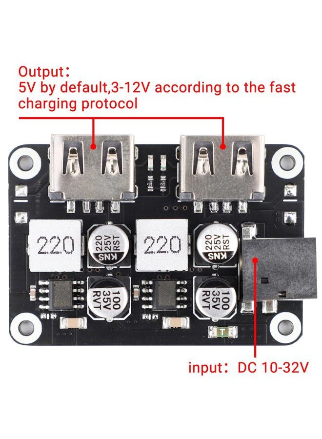 DROK محول تيار مستمر 12 فولت إلى 5 فولت USB، لوحة شحن سريعة مزدوجة USB DROK، محول خفض تلقائي DC-DC 6-30 فولت 12 فولت 24 فولت إلى 5 فولت 9 فولت، منظم جهد سيارة، محول فولت السيارة - Image 2