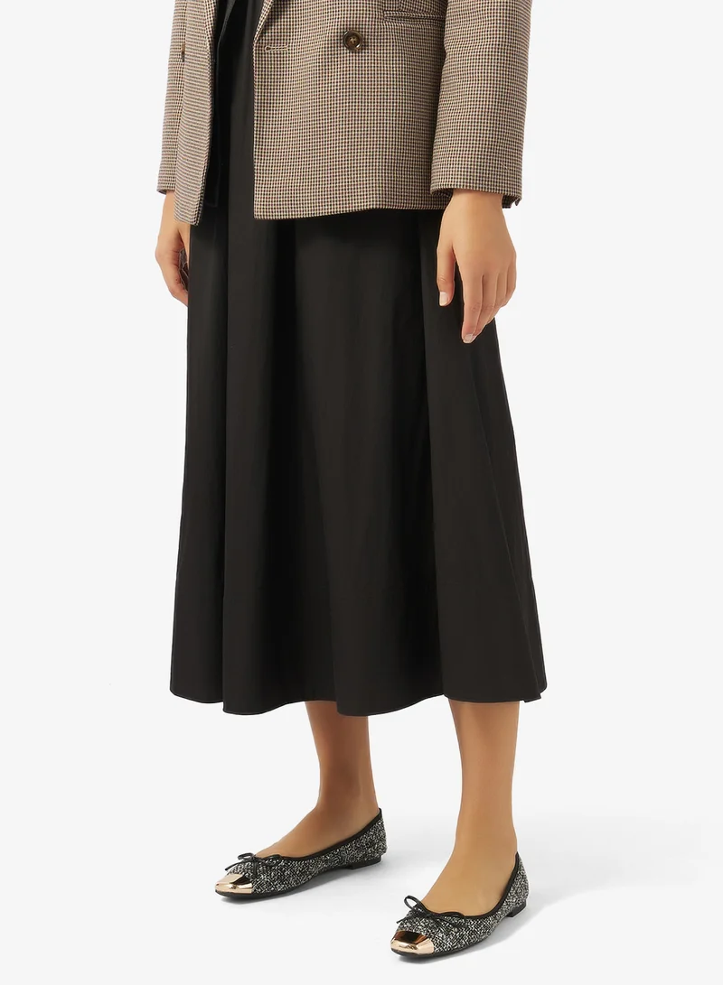 Ella Black Gold Accent Two Tone Tweed Ballet Flats for Women | Best Price UAE