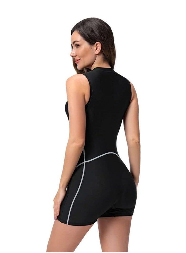 أوزيغالور مقاس S، ملابس سباحة نسائية من قطعة واحدة، ملابس سباحة بدون أكمام، ملابس سباحة للتزلج على الماء UPF 50+ مزودة بحمالة صدر مدمجة - Image 4