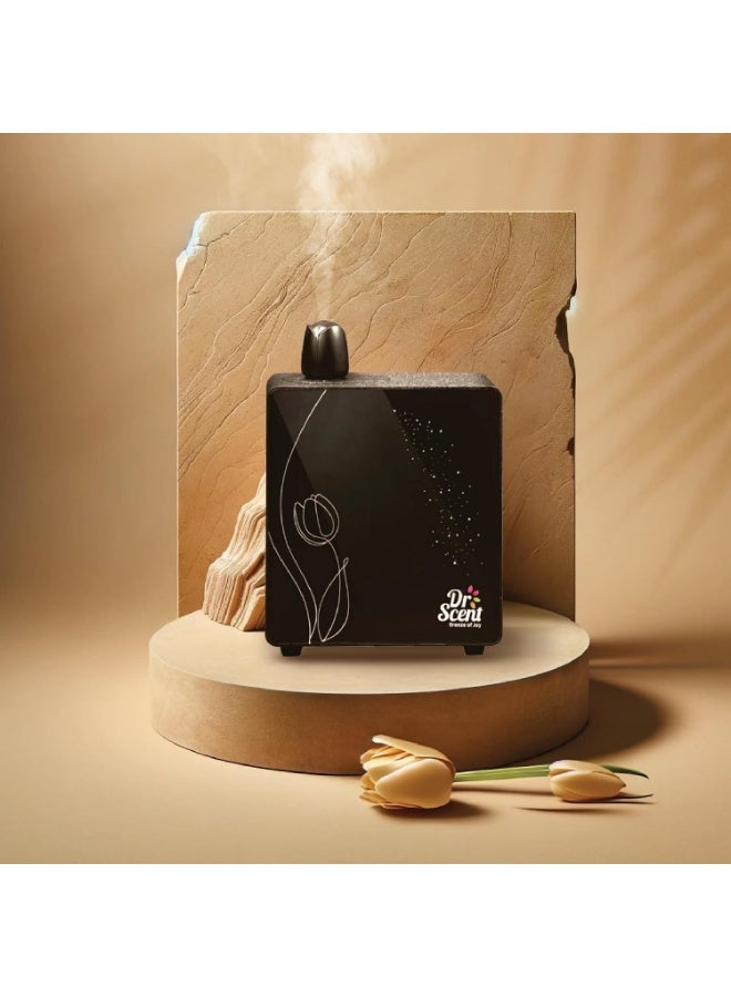 Dr Scent ECO Tulip Diffuser Machine Infused with Intelligent Aromatherapy, Enhanced by Seamless Mobile App Connectivity - Your Gateway to Personalized Fragrance Symphony and Wellness Bliss (BLACK) - Image 2