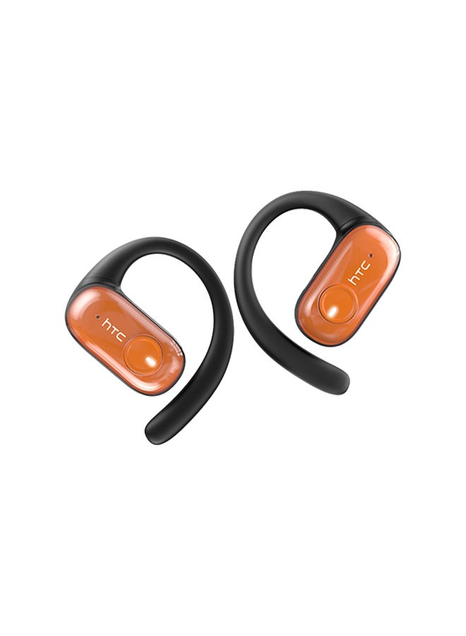 HTC NE10 OWS Wireless Earbuds, Bluetooth 5.4, HD Bass Sound, AI Translator Earphones, Adaptive EQ, IPX5 Water Resistance, 40-Hour Battery Life, 4-Hour Music Playback, Touch Control, Lightweight Sport Headphones, Orange orange - Image 2