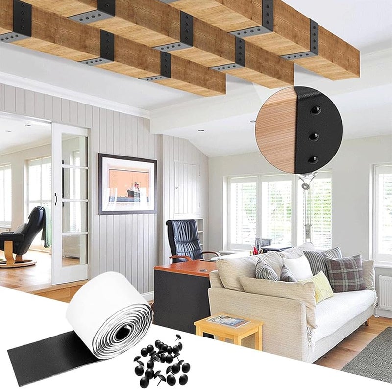 Flexible Wood Beam Gap Hiding Strap Adhesive Repair Tape PVC Leather Metal Look Color L - Image 3